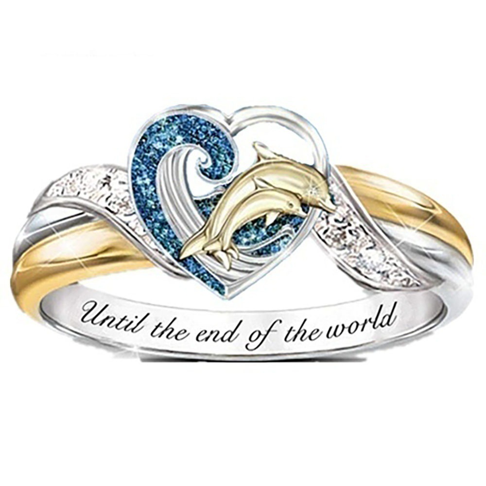Fashionable retro ring heart shaped
