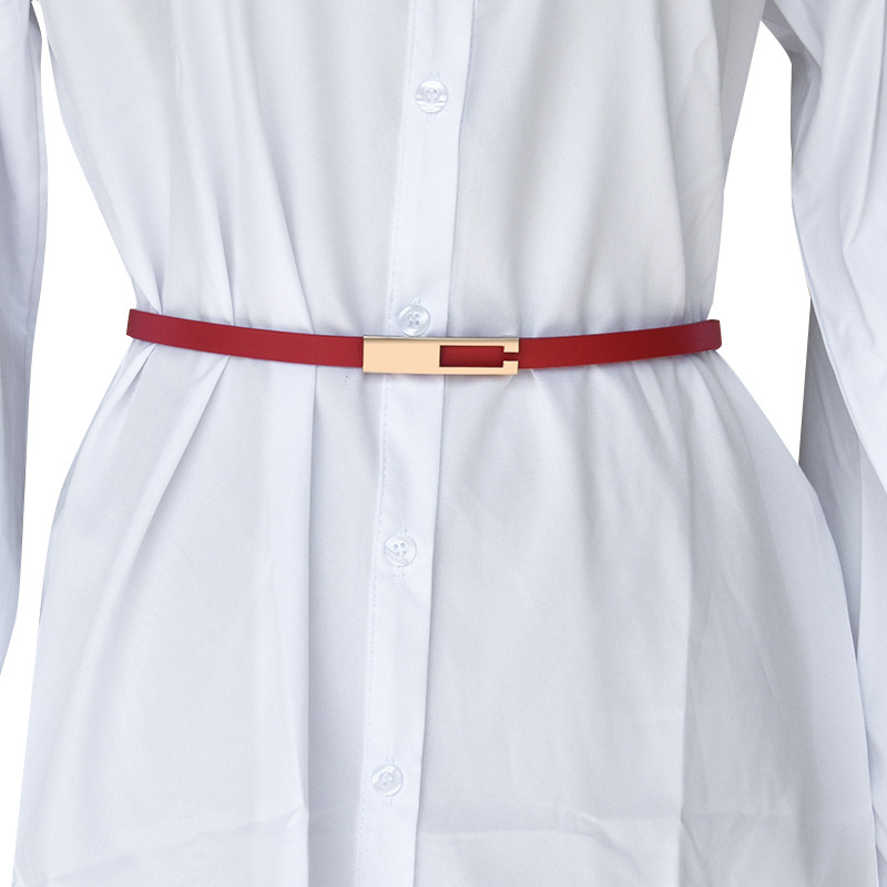 Nueva Venta caliente de la fábrica al por mayor versátil simple correa de las mujeres PU vestido decorativo pequeño cinturón Cinturón fino