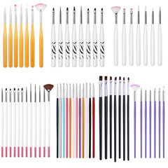 Cross-border bestseller brush nail brush nail art set colored silicone pen fish tail shaped pen various styles