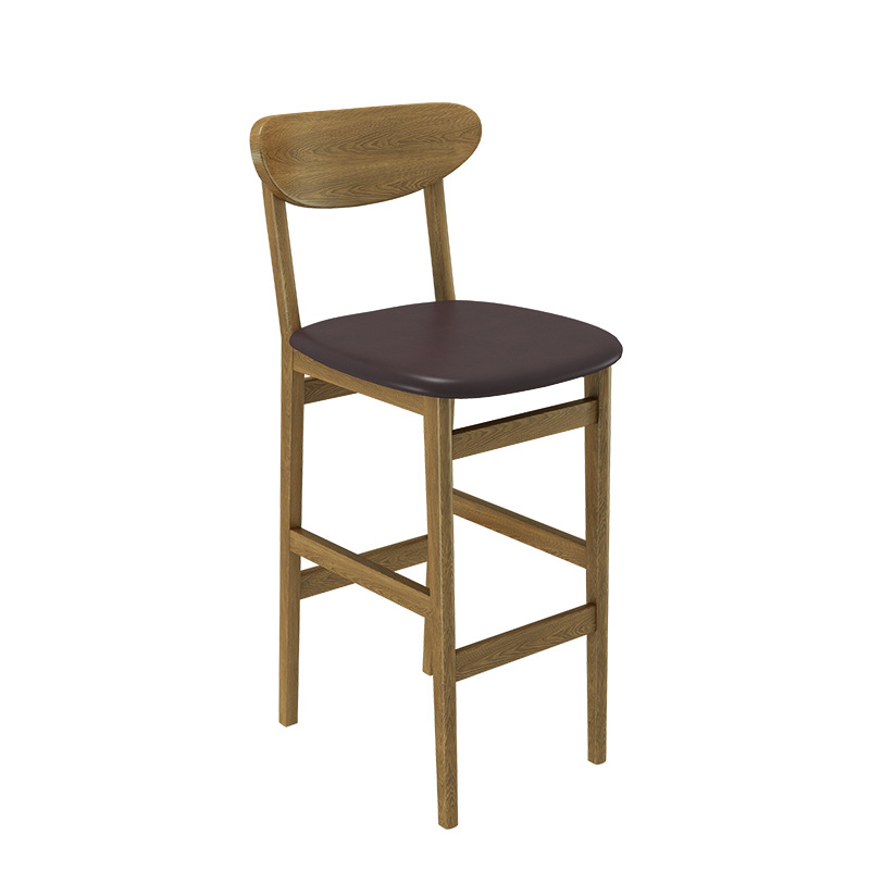 02 silla de la barra de madera sólida