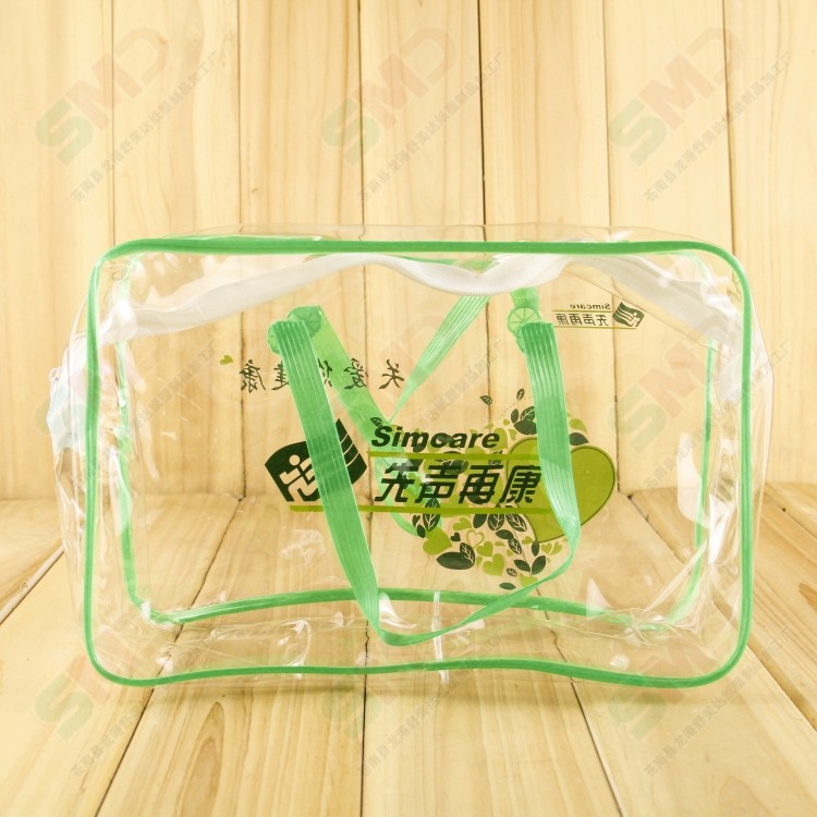 厂家定 做透明印花手提拉链塑料pvc袋logo定 制pvc 袋 洗漱袋化妆