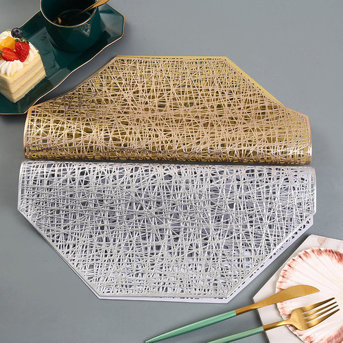 Mingtu New Hollow Octagon PVC Dinner Mat Modern Simple Western Dinner Mat Hotel Use Heat Resistant Manufacturer Wholesale