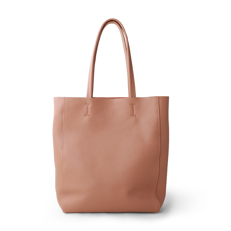 2026 New Women's Top Grain Cowhide Large Capacity Tote Bag Genuine Leather Simple Soft Leather Handbag Shoulder Bag - Thumbnail 8