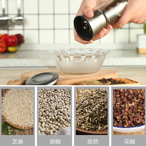 Manufacturer's Manual Grinding Pepper Mill 304 Stainless Steel Pepper Grinder Stainless Steel Pepper Pepper Black Pepper Grinder
