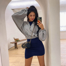 韩版春秋2025东大门代发货源连帽宽松时尚简约短款收腰卫衣女春装