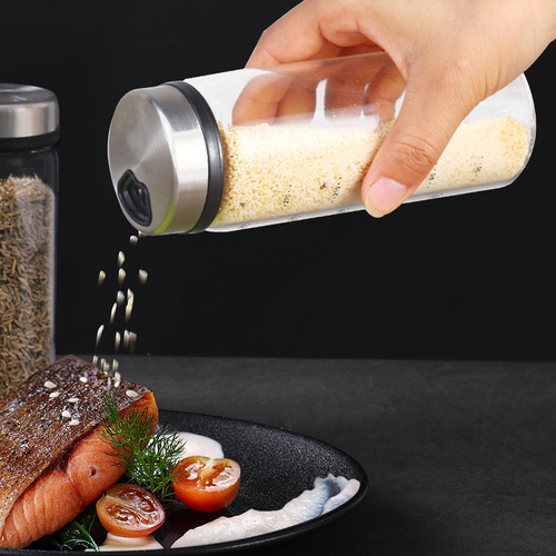 Factory direct supply barbecue seasoning bottle kitchen airtight moisture-proof pepper salt can powder can glass seasoning bottle spice jar