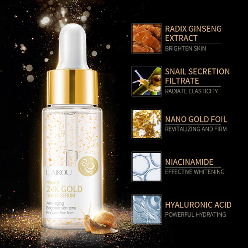 Laiko gold foil snail essence 17ml hydrating and moisturizing skin care product English packaging