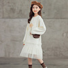 Small princess costume, demi-season cute dress for elementary school students, long sleeve, for secondary school, family style