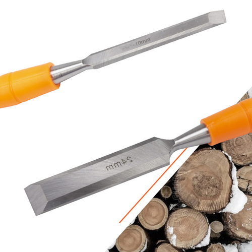 Red plastic handle through-core woodworking chisel 8-32mm single blister card percussion wood carving chisel woodworking chisel