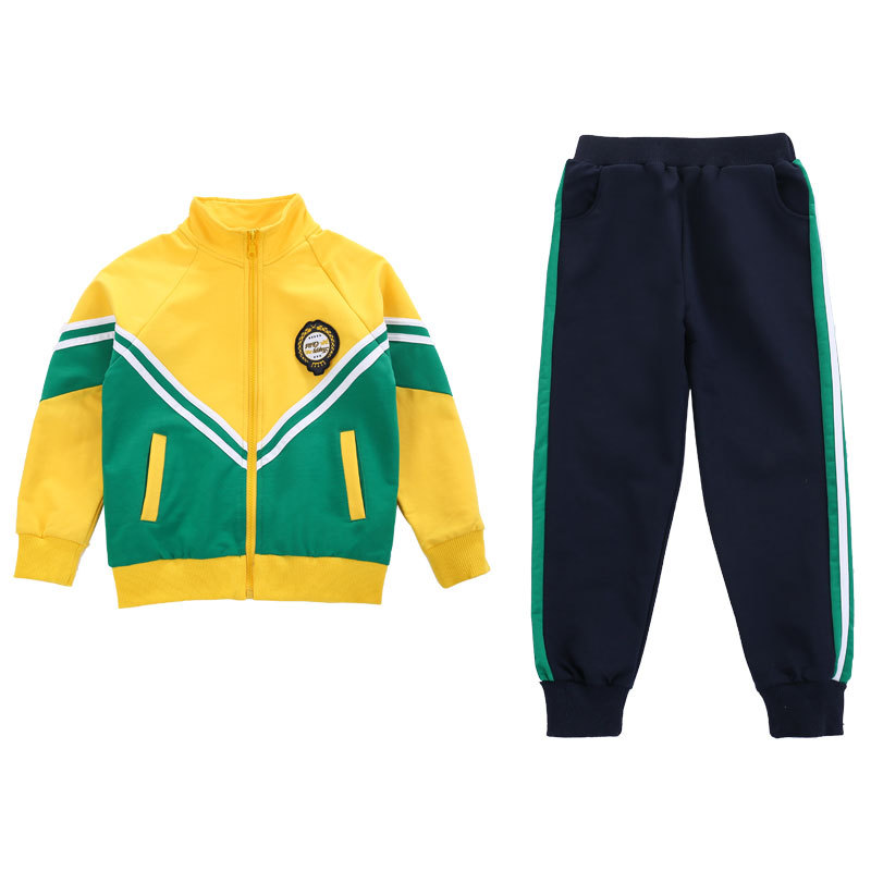 Conjunto de uniforme escolar para estudiantes de primaria, uniformes de clase para niños, uniformes de profesores, uniformes de guardería de primavera y otoño, traje deportivo de dos piezas
