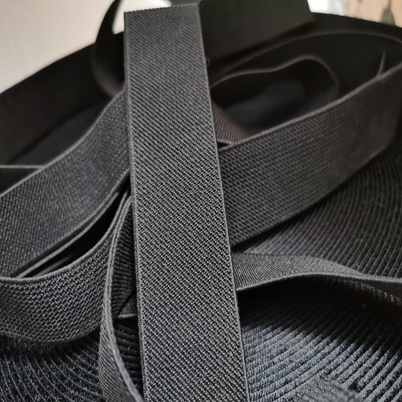 2cm black and white plain elastic band 25mm shuttleless single double-sided twill elastic band 3cm color elastic band 3.8