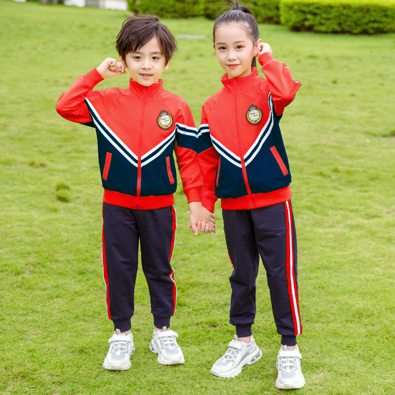 Traje rojo de dos piezas-ropa de otoño