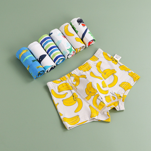 Korean version pure cotton children's underwear cartoon dinosaur boy boxer summer children's antibacterial boy boxer briefs wholesale
