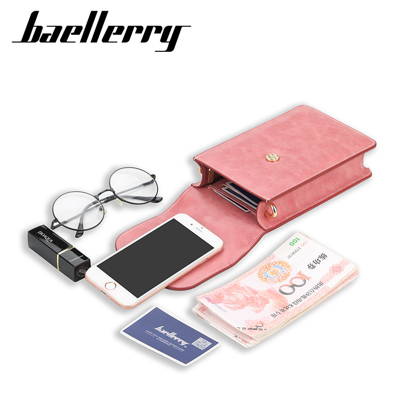 La nueva billetera de mujer de baellerry, la versión coreana de la moda, está llena de bolsos de teléfonos móviles de alta gama con botones de succión de gran capacidad.
