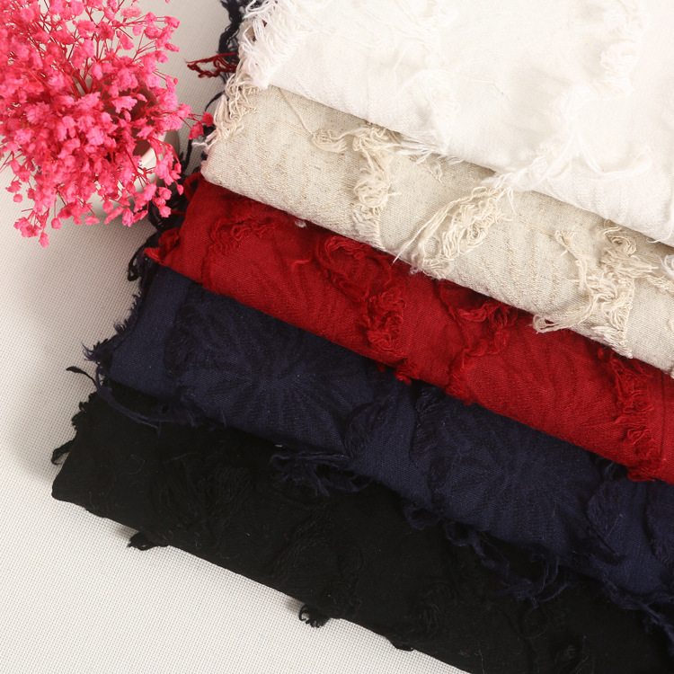 厂家供销麻棉大世界 麻棉提花布料剪花外套家纺抱枕面料193456