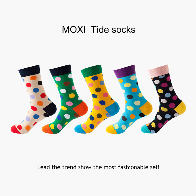 5 pares de calcetines de comercio exterior europeos y americanos calcetines de otoño e invierno para hombres calcetines de media pantorrilla ins par calcetines de moda calcetines de baloncesto de las mujeres al por mayor transfronteriza