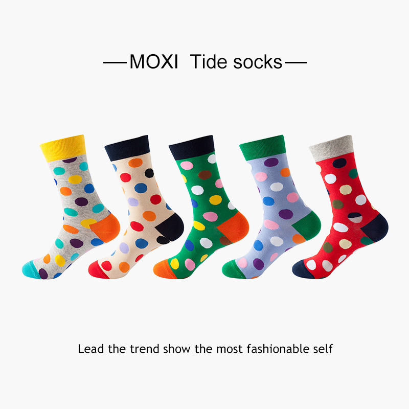 5 pares de calcetines de comercio exterior europeos y americanos calcetines de otoño e invierno para hombres calcetines de media pantorrilla ins par calcetines de moda calcetines de baloncesto de las mujeres al por mayor transfronteriza