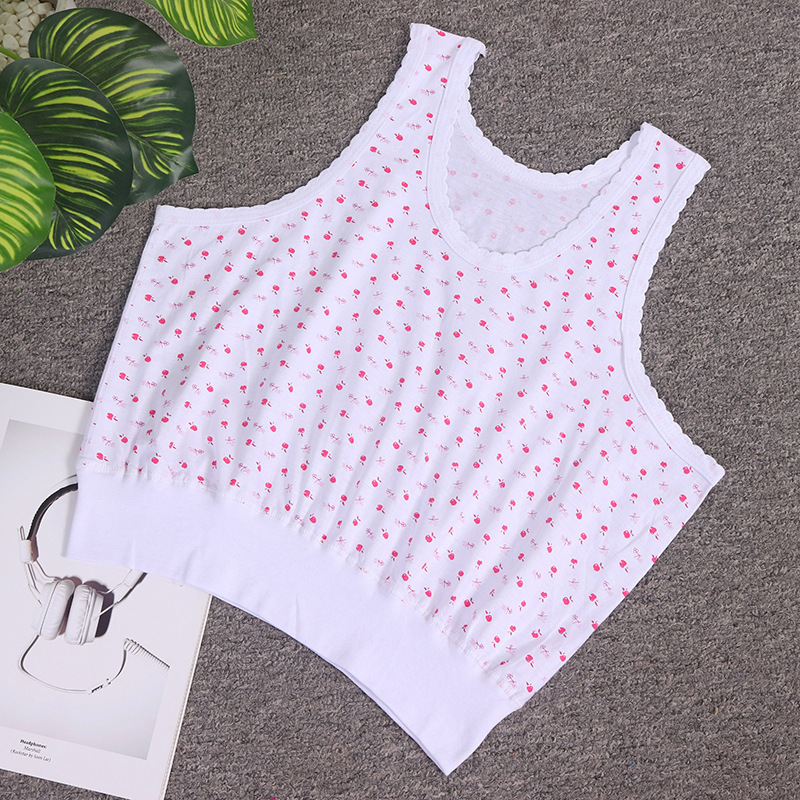 Middle-aged and elderly ladies summer cotton small vest wholesale cotton short vest narrow shoulder short undershirt source factory Qibao
