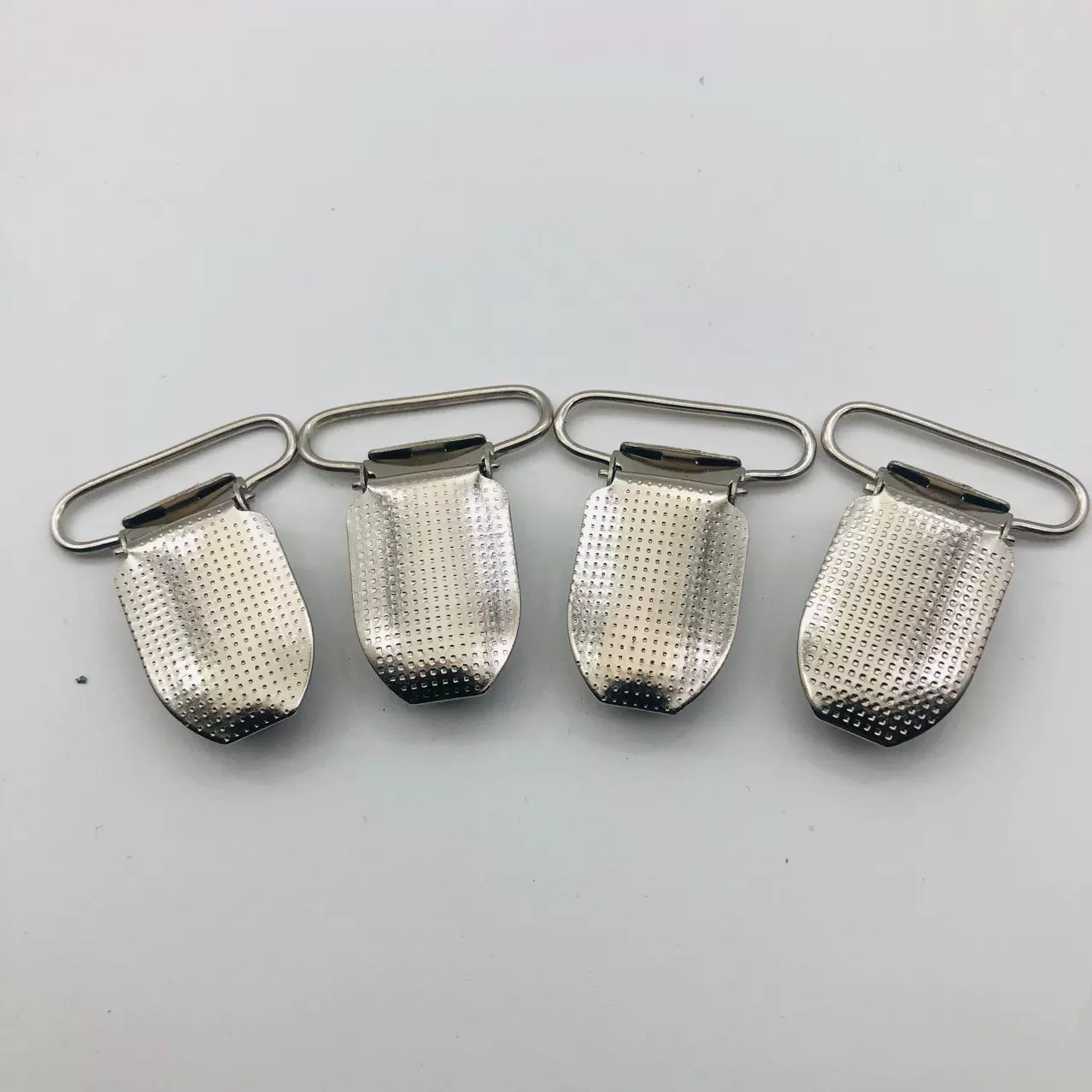 金属鸭嘴扣25mm吊带裤鸭嘴夹麻点背带裤袜夹扣麻面圆胶金属夹现货