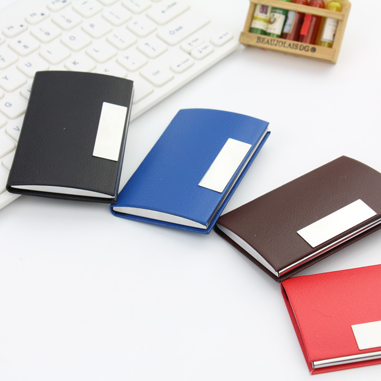 高級pu皮質カバーアーチ型金属名刺入れ展示会記念プレゼントロゴ名刺入れカスタマイズ可能