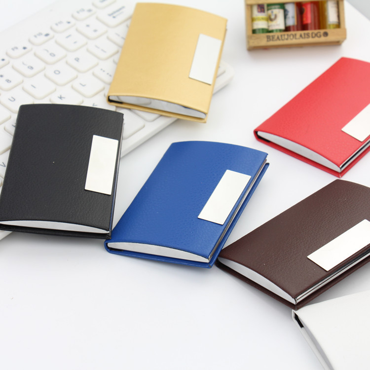 高級pu皮質カバーアーチ型金属名刺入れ展示会記念プレゼントロゴ名刺入れカスタマイズ可能