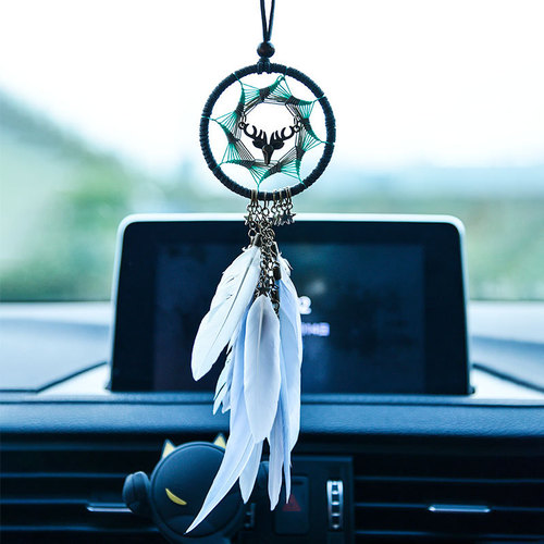 ins car pendant dream catcher car creative interior rearview mirror decorative pendant feather car hanging have a safe journey