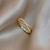 Fashionable woven one size brand ring with pigtail, universal adjustable jewelry, on index finger