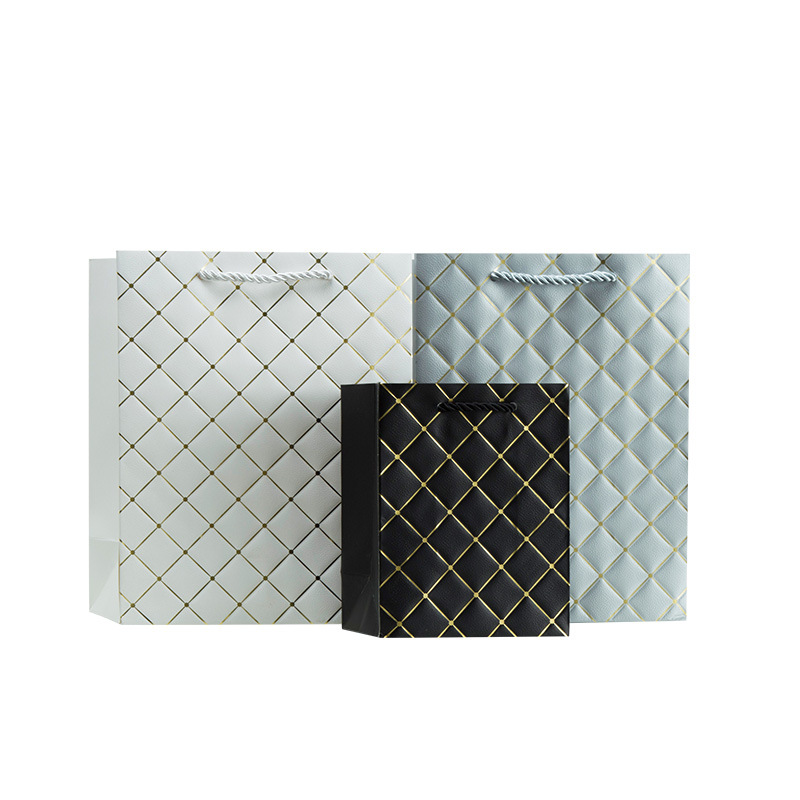 Creativa nueva moda de gama alta de gran tamaño bolsa de regalo europeo y americano giling Plaid negocio bolsa de papel portátil