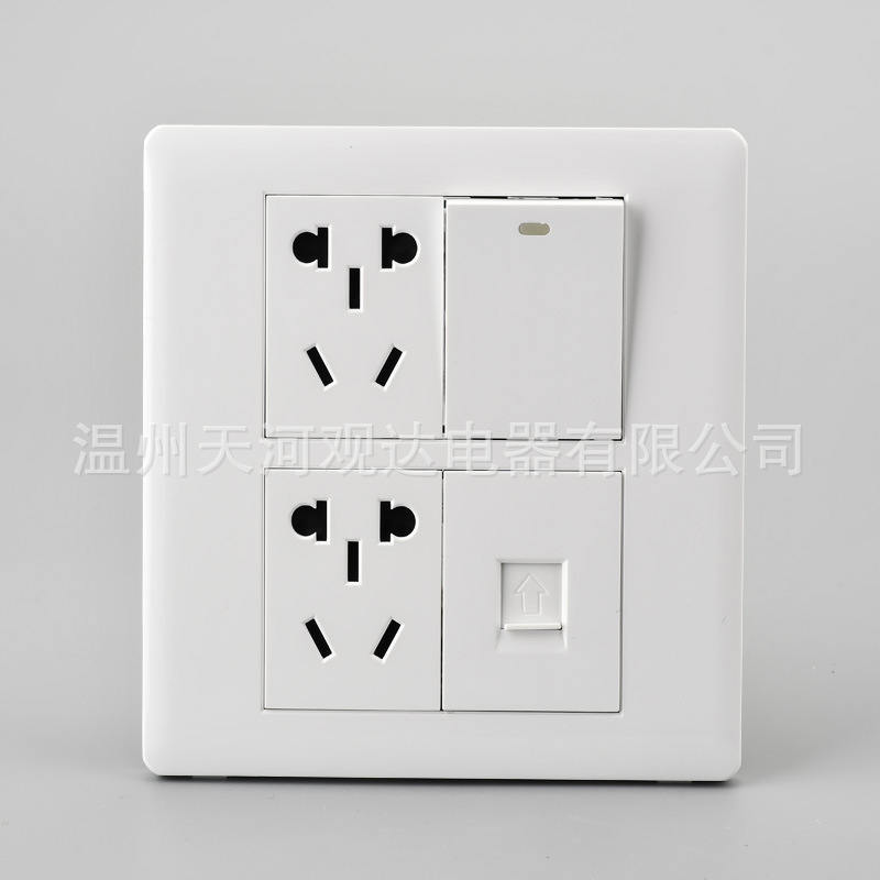 120 tipo de interruptor de pared socket fila enchufe hogar blanco socket interruptor panel fábrica al por mayor