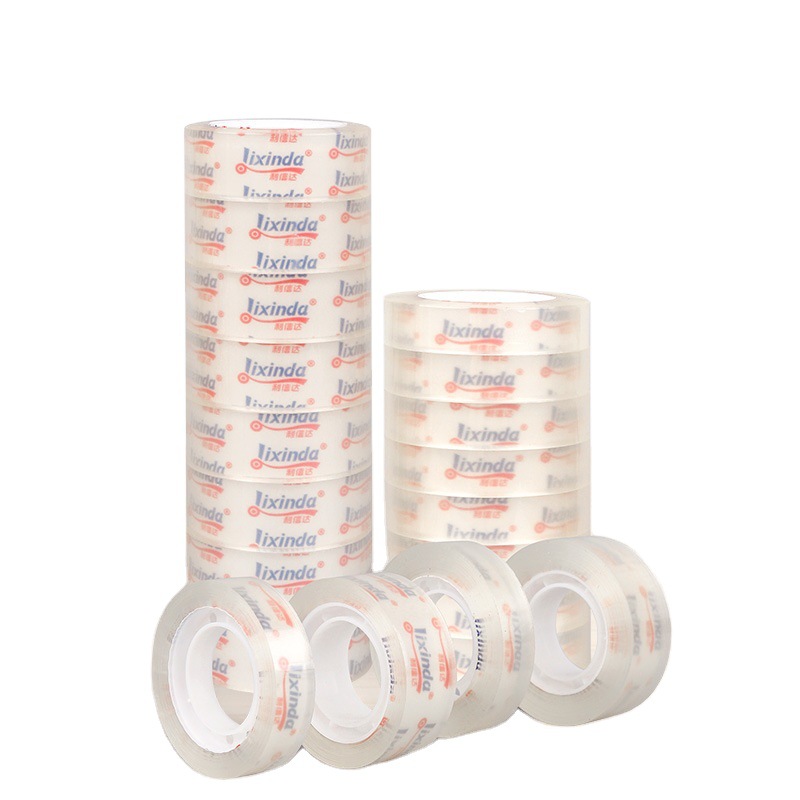 Cinta adhesiva transparente para papelería, tamaño pequeño de 1.2 cm, cinta para estudiantes fácil de rasgar a mano, cinta estrecha y resistente de 1.8 cm, venta al por mayor.