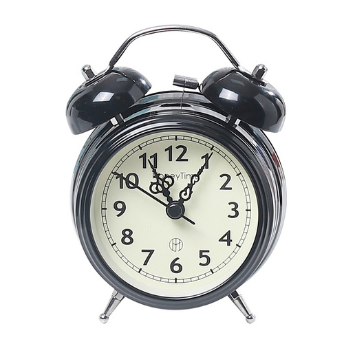 Super Loud Retro Bell Alarm Clock Bedroom Night Light Silent Clock Creative Gift Student Bedside Clock Ornament