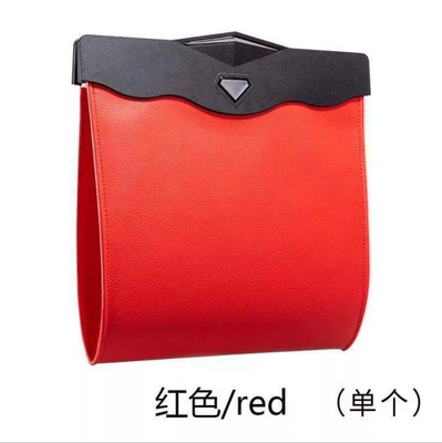 trash can rear foldable | Car storage bag/box - red-without-lights