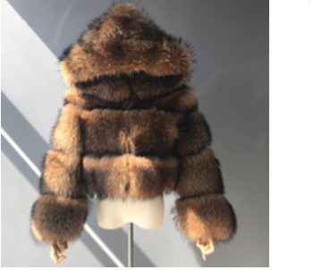 너구리 모피 3 섹션 모자