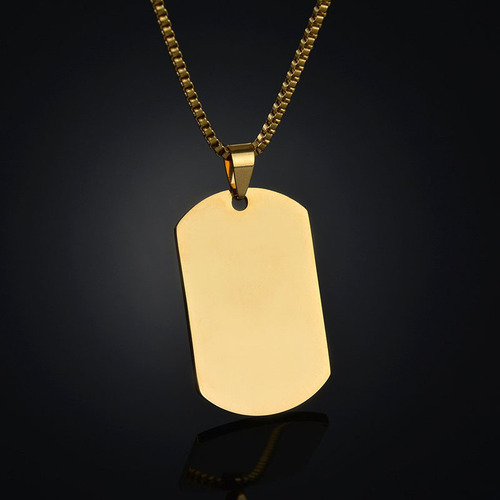 Manufacturer vacuum electroplated stainless steel military dog tag pendant laser engraved DIY personalized logo locket