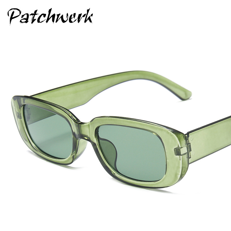 Fashion European and American small frame sunglasses women's cross-border square olive green colorful sunglasses ins street shot glasses fashion