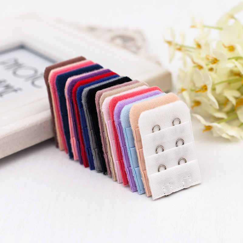 Broche de sujetador de acero inoxidable con tres filas y dos ganchos, broche de extensión de tres filas y dos ganchos, resistente a la oxidación, hebilla ajustable.