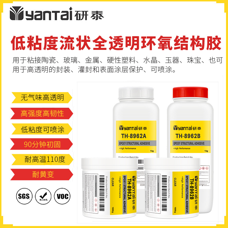 低粘度透明环氧灌封胶强力陶瓷金属封装胶PVC塑料环氧树脂结构胶