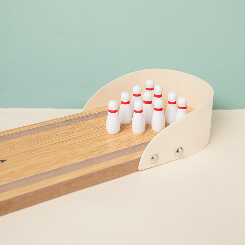 Mini bolos de interior para niños bebé jardín de infantes hogar bola de madera juego interactivo entre padres e hijos juguete de pelota