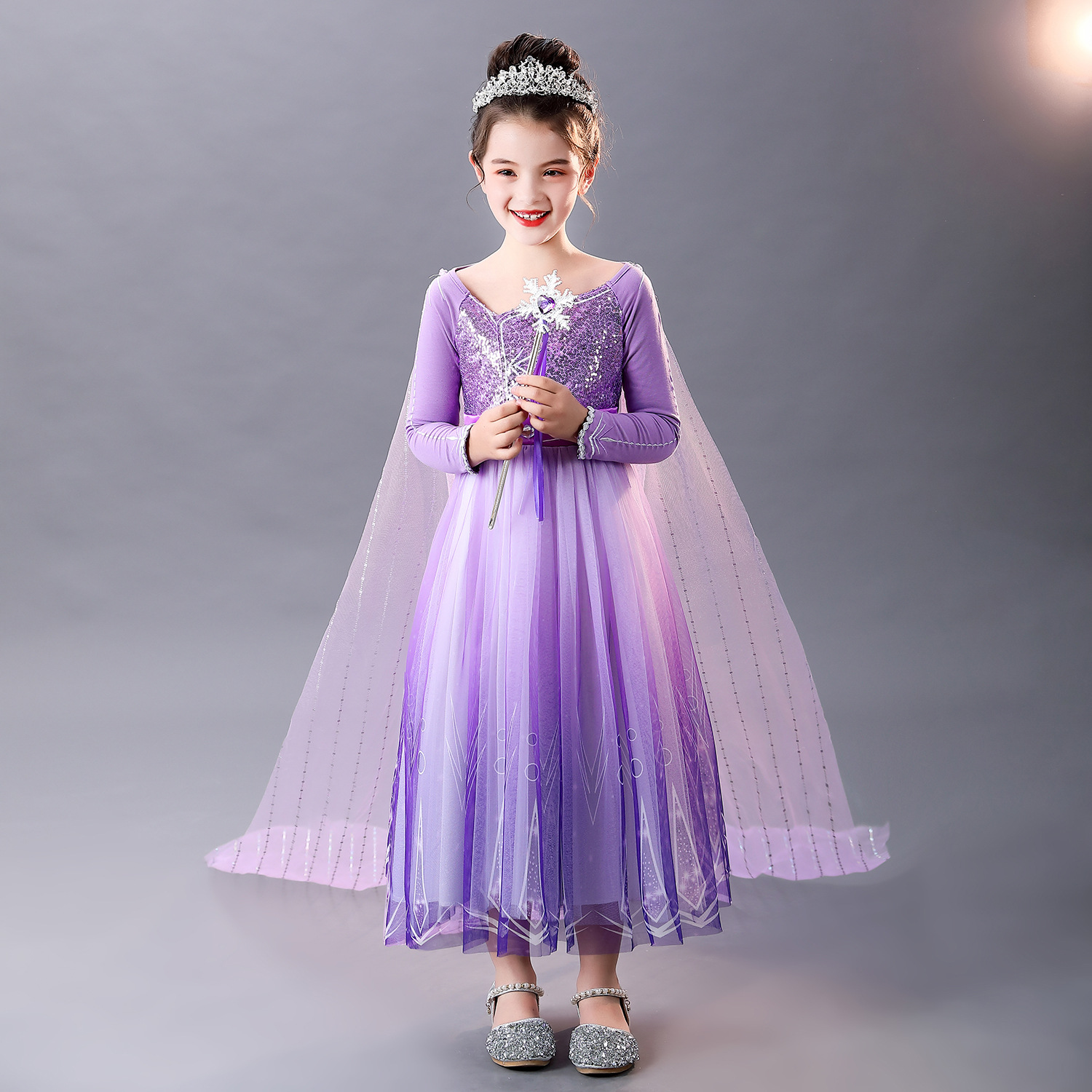 Vestido de princesa Aisha para niña 2020 ropa para niños Nueva estilo occidental bebé niña vestido congelado