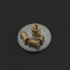 Plastic injection copper nut double hole embedded embedded copper flower nut hot melt rolling nut nut M1.6/M2.5/M3