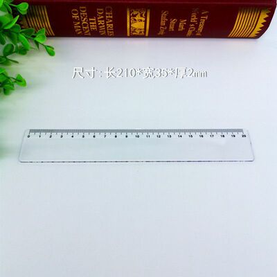Manufactor supply student Supplies Draw 20cm transparent Plastic Straightedge Advertising feet logo Stationery Graduation Ruler