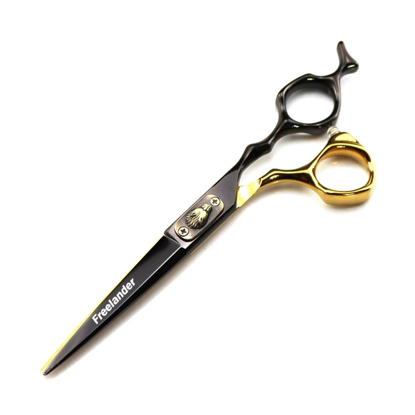 Black and gold wolf head flat cut FMLT-01