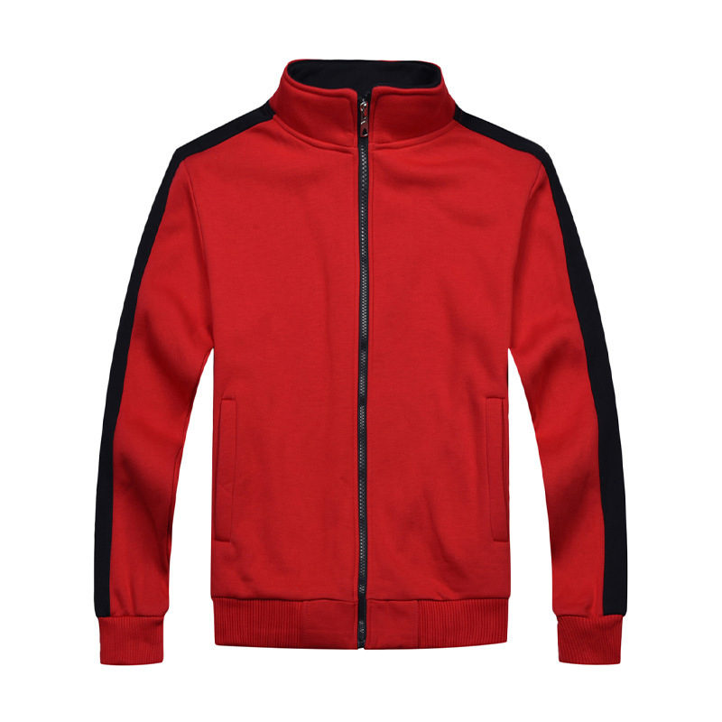 Happy Old Boy 309 autumn and winter lambswool contrast color stand collar zipper sweater work clothes custom embroidery printed LOGO