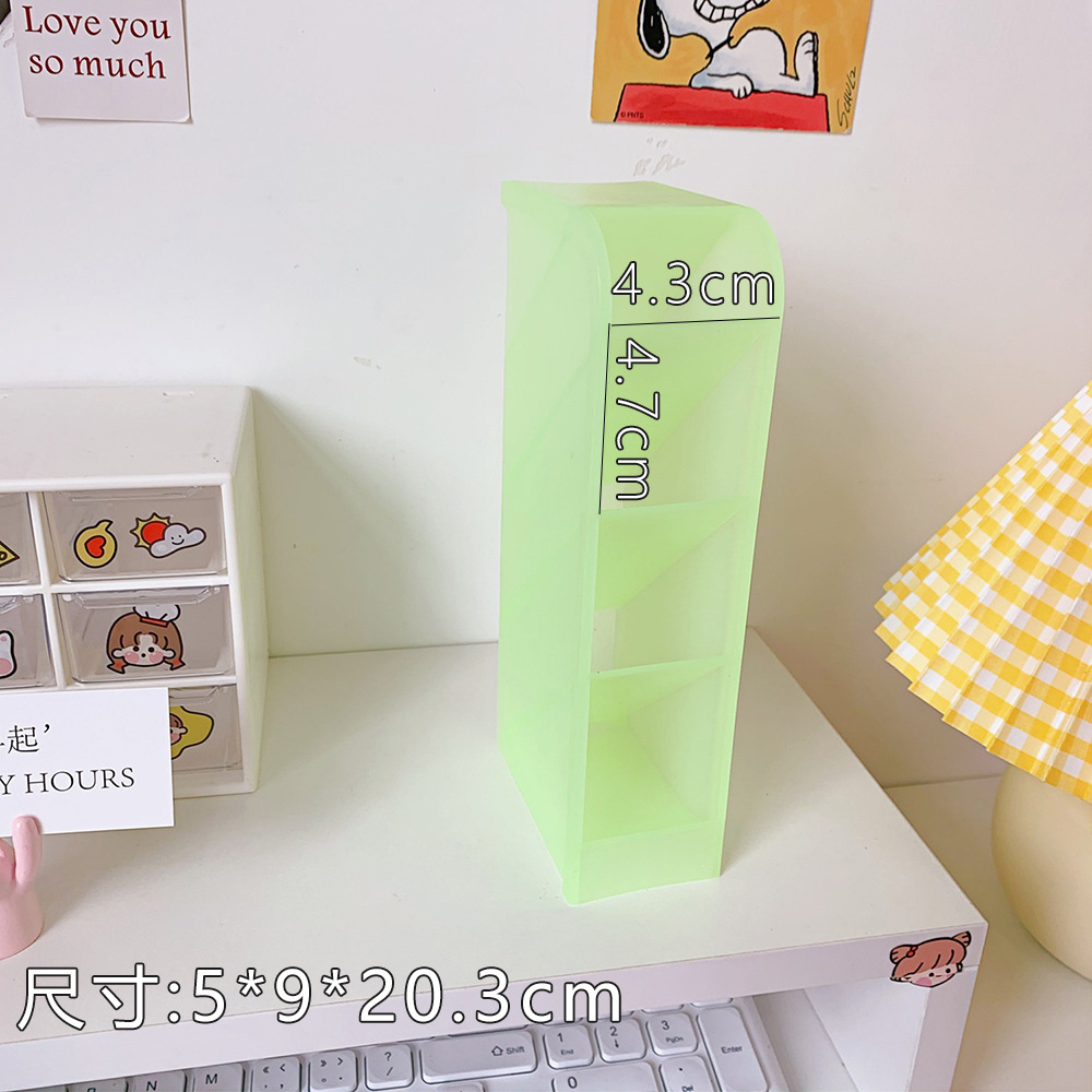 Corea del Sur ins chica corazón tubo de almacenamiento de escritorio simple todo partido cuatro-rejilla oblicua titular de la pluma cepillo de maquillaje lápiz labial caja de almacenamiento