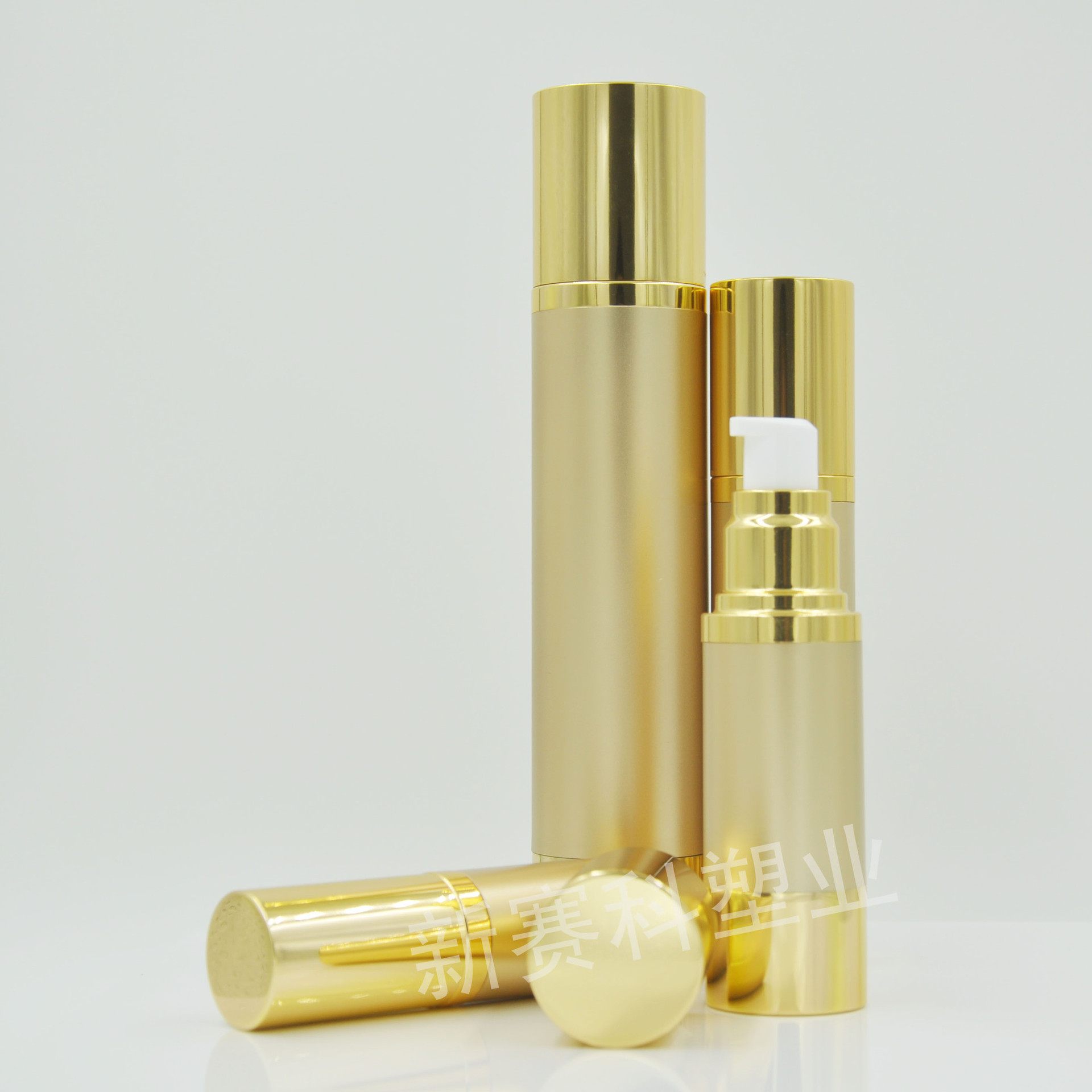 亮金 拉丝120ml真空乳液瓶 精华液瓶 化妆品分装瓶