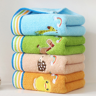 Children's Towel Children's Pure Cotton Face Wash Household Small Rectangular Pure Cotton Soft Absorbent Household Small Towel Pure Cotton