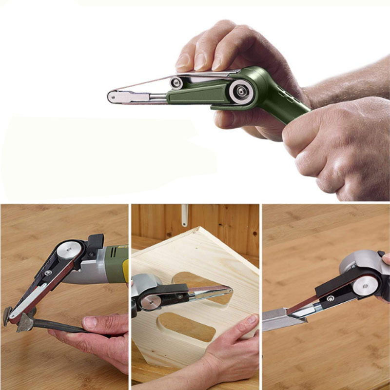 Lijadora de cinturón neumática pequeña 330X10 pequeña Lijadora de cinturón 520 X20 Cinturón de pulido de metal