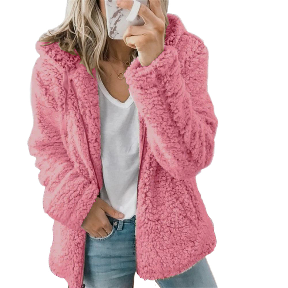 2022 Amazon wish Europe and the United States cross-border foreign trade autumn and winter new women's casual hooded wool coat