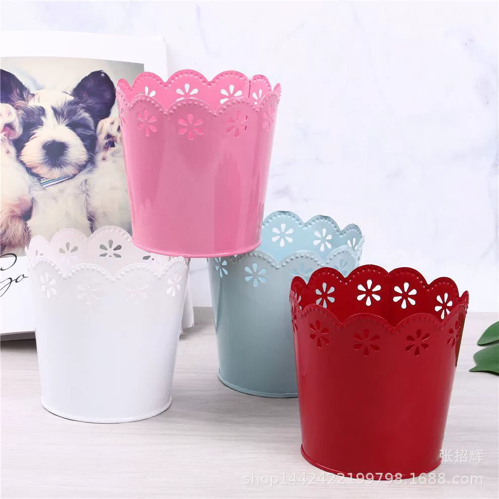 Украшение дома полое кружевное железное ведро Железный цветочный горшок многоцветное железное цветочное ведро реквизит для фотографий декоративное ремесло