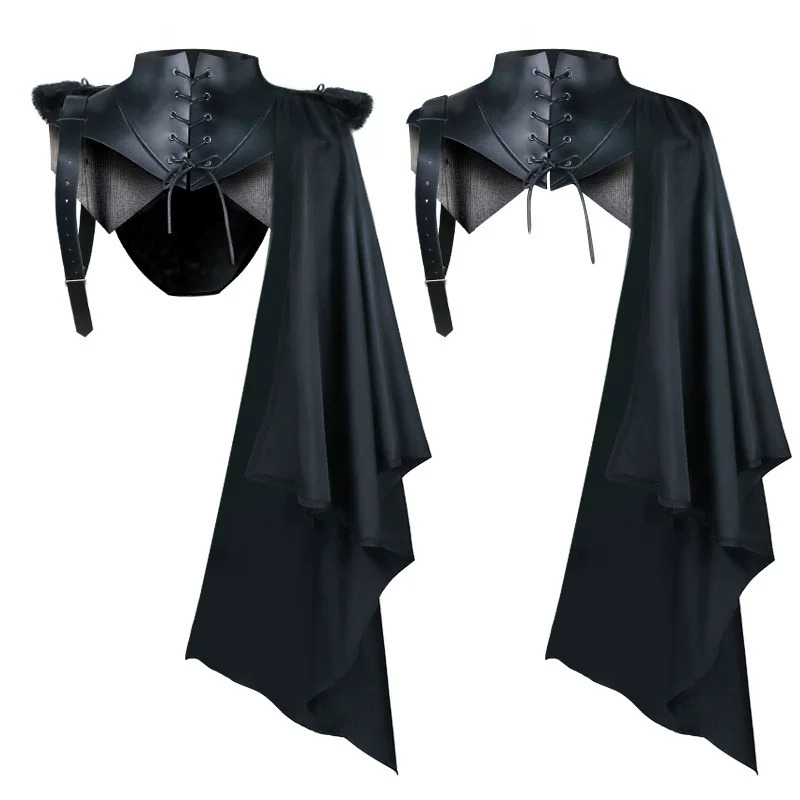 Юношеский Gothic плащ Cape, капюшон с капюшоном или без, плечо из искусственной кожи, костюм на Хэллоуин
